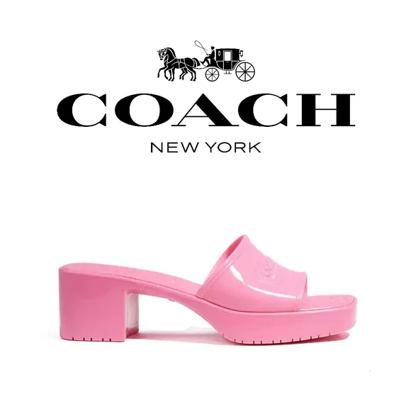 Coach Scarlett Rubber Sandal Pink Size 6 B (M) - Picture 3 of 8